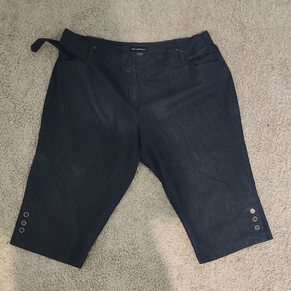 Larry Levine Dark Blue Jean Shorts